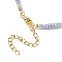 Collier pendentif en verre coeur avec chaînes de perles naturelles et de graines