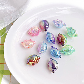 Transparent perles acryliques craquelés, dégradé de couleur, impression de griffe
