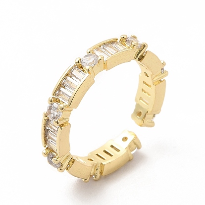 Прямоугольное открытое кольцо-манжета из кубического циркония, золотые латунные украшения для женщин
