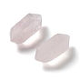 Natural Rose Quartz Double Terminal Pointed Beads, No Hole, Faceted, Bullet
