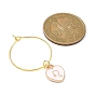12Pcs Heart with Constellation Alloy Enamel Wine Glass Charms Sets, with Brass Hoop Earrings Findings, Golden