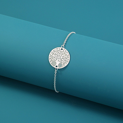 Bracelet à maillons arbre de vie en alliage lumineux avec chaînes forçat en laiton, bijoux phosphorescents pour femmes