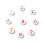 Perles acryliques opaque rondes plates, perles de numéros, 7x3mm, trou: 2 mm, environ 3600 pcs / 500 g