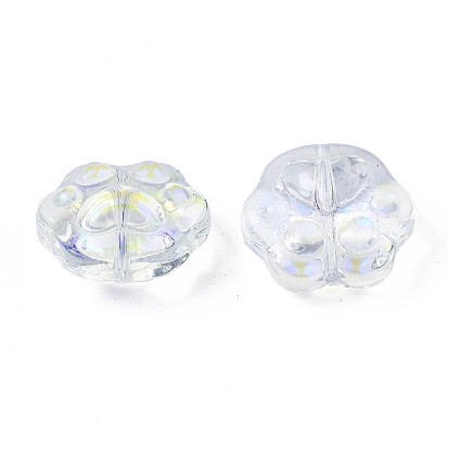 Transparent Electroplate Glass Beads, AB Color Plated, Bear