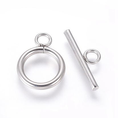 304 Stainless Steel Toggle Clasps, Ring