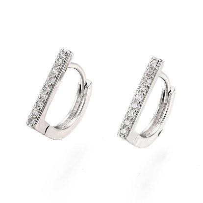 Прямоугольные серьги-кольца из прозрачного кубического циркония, украшения из латуни для женщин, без никеля 