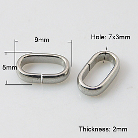 304 Stainless Steel Quick Link Connectors, Linking Rings, 9x5x2mm, Hole: 7x3mm