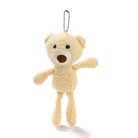 PP Cotton Mini Animal Plush Toys Bear Pendant Decoration, with Ball Chain