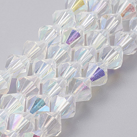 Faceted Imitation Austrian Crystal Bead Strands, Grade AAA, Bicone