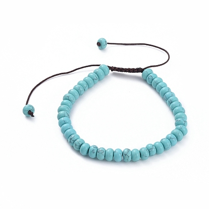 Braided Bead Bracelets, with Gemstone Beads and Nylon Thread