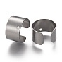 304 Stainless Steel Plain Band Cuff Earring Findings, with Hole