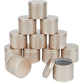 Boîtes de conserve rondes en aluminium, pot en aluminium, conteneurs de stockage pour cosmétiques, bougies, des sucreries, avec couvercle à vis, 