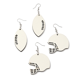 Sublimation Blank Wood Dangle Earrings with Brass Pins for Women