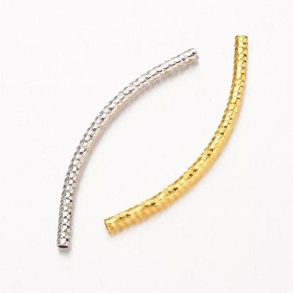 Curved Brass Tube Beads, 34x2mm, Hole: 1mm