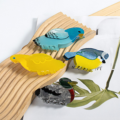Bird Shape PVC Claw Hair Clips, DIY Hair Accessories