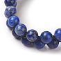 Bracelets de perle tressés de pierres précieuses naturelles réglables, avec du fil de nylon