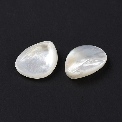 Perles naturelles de coquillages blancs, larme