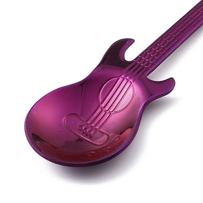 304 Stainless Steel Teaspoon, Guitar Spoon, for Stirring Mixing Sugar Dessert Coffee Spoon