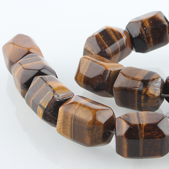 Natural Gemstone Bead Strands, Faceted Cuboid, 20x15x15mm, Hole: 1mm, about 19pcs/strand, 15.55 inch
