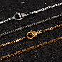 304 Stainless Steel Box Chain Necklaces, with Lobster Claw Clasps, 17.7 inch(45cm), 1.5mm