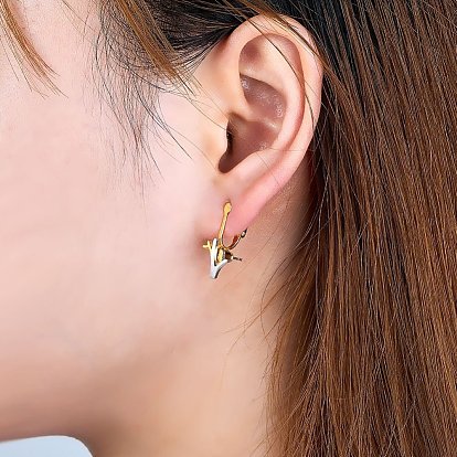Conclusions des convertisseurs de boucles d'oreilles en laiton, pour oreilles non percées, 6x19x9mm, Trou: 1mm