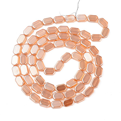 Perles en verre electroplate, perle plaquée lustre, ovale