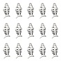 Tibetan Style Alloy Pendants, Cadmium Free & Lead Free, Fish Bone, about 26mm long, 11.5mm wide, 2.5mm thick, hole: 2.5mm