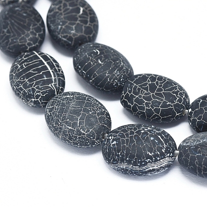 Natural Weathered Agate Beads Strands, Dyed & Heated, Oval