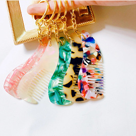 Cute Fashion Anti-static Pendant Portable Mini Keychain Comb - Starry Vinegar Acetic Acid Board.