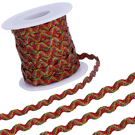 Gorgecraft 1pc rubans de polyester ondulés étincelants, avec 1pc bobines vides en plastique