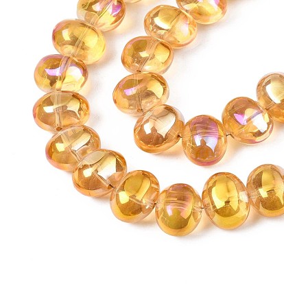 Electroplate Glass Beads Strand, AB Color, Oval