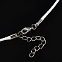Cordón de cuero de imitación, negro, de color platino broche de hierro y cadena ajustable, para la fabricación de joyas de bricolaje