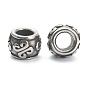 304 Stainless Steel European Beads, Large Hole Beads, Barrel with Knot