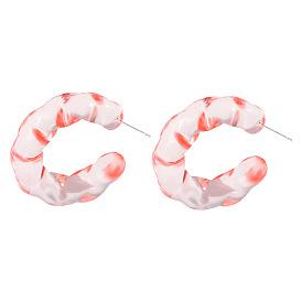 Fashionable C-shaped earrings with a design sense and temperament - female ear studs.