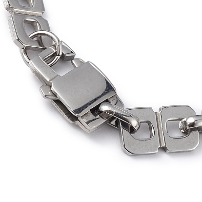 304 pulsera de cadena de eslabones ovalados y rectangulares de acero inoxidable para hombres y mujeres