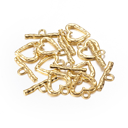 Tibetan Style Toggle Clasps, Zinc Alloy, Lead Free and Cadmium Free, Heart
