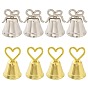 CHGCRAFT 8Pcs 2 Styles Heart/Bowknot & Bell Alloy Memo Clip, Message Note Photo Stand Holder, for Wedding Decoration