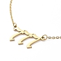 Placage ionique (ip) 304 numéro en acier inoxydable 777 collier pendentif, collier chiffre ange chanceux