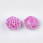 Perles de corail synthétiques, teint, fleur de lotus