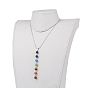 Chakra Jewelry, 304 Stainless Steel Pendant Necklaces, with Gemstone Pendants