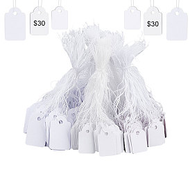 PandaHall Elite 600Pcs 3 Style Rectangle Blank Hang tag, Jewelry Display Paper Price Tags, with Cotton Cord