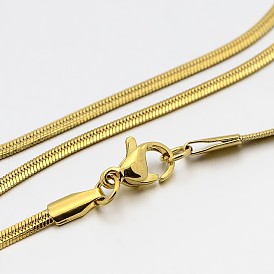 304 Stainless Steel Herringbone Chain Necklaces, with Lobster Claw Clasps, 18.3 inch(465mm), 2mm