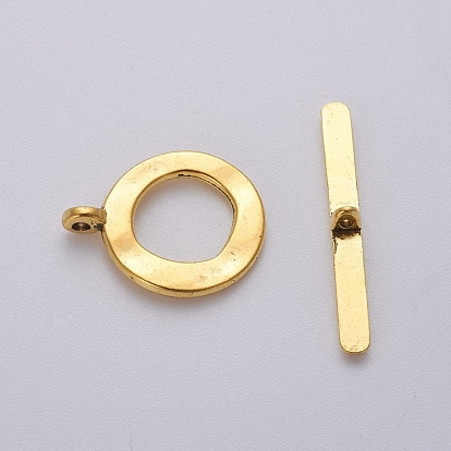 Tibetan Style Toggle Clasps, Antique Golden, Lead Free and Cadmium Free