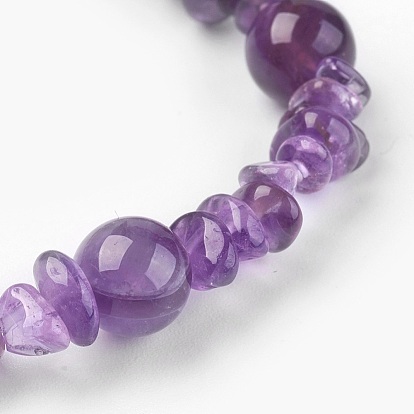 Bracelets élastiques, avec des perles naturelles de pierres précieuses