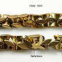 Немагнитные синтетический гематит бисер пряди, с золотым покрытием, прямоугольные, 9x8x3 мм, отверстие : 1 мм