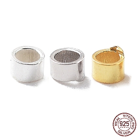 925 Sterling Silver Spacer Tube Beads, Column