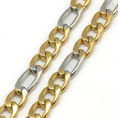 Trendy Men's 201 Stainless Steel Mother-Son Chain Necklaces, with Lobster Claw Clasps