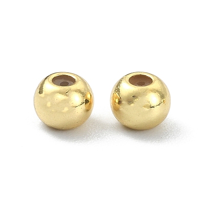 Brass Beads, with Rubber Inside, Slider Beads, Stopper Beads, Round