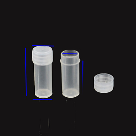 Tube Plastic Bead Containers, with Lid