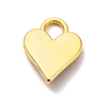 Bras Enamel Charms, Cadmium Free & Lead Free, Golden, Heart with Evil Eye